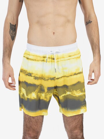 Spyder Athletic Swim Trunks in Yellow: front