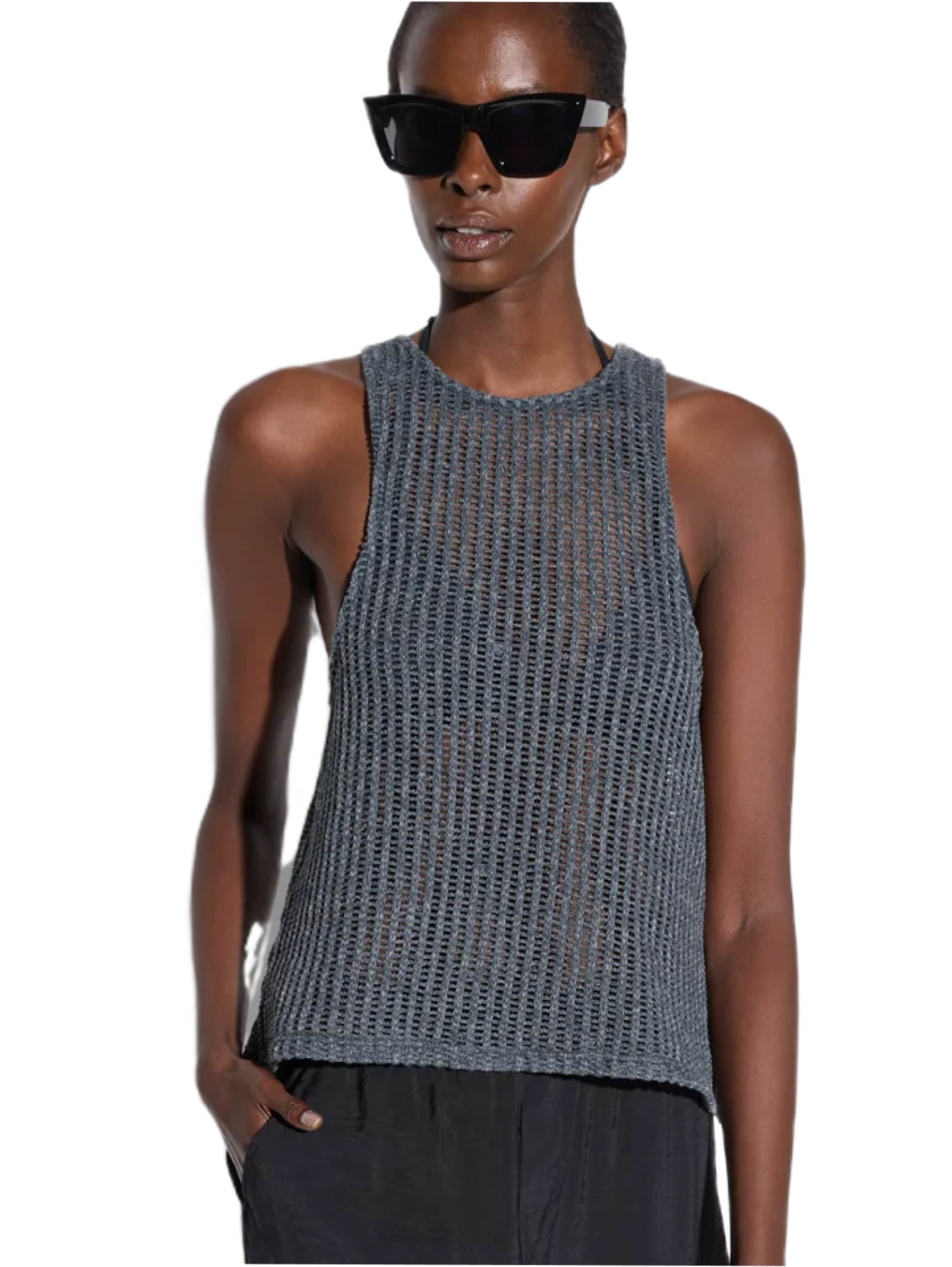 No Matter What Top in Grau: Vorderseite