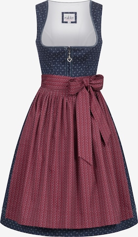 Trachtenhof Nübler Dirndl 'Dirndl midi Gesr' in Blau: Vorderseite