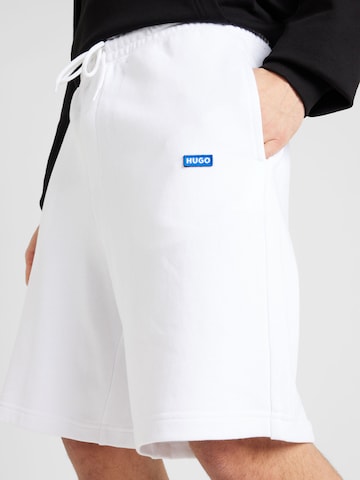 HUGO Blue Loosefit Shorts 'Nasensio' in Weiß