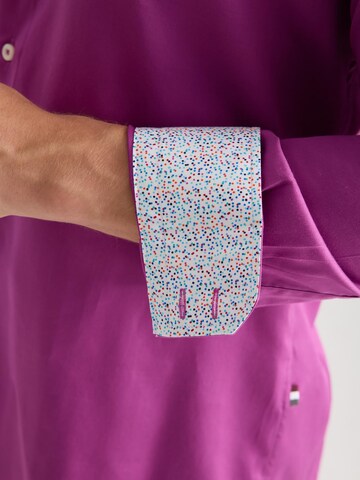 Slim fit Camicia business 'Roma Iconic Satin Man Shirt White' di 7Camicie in lilla