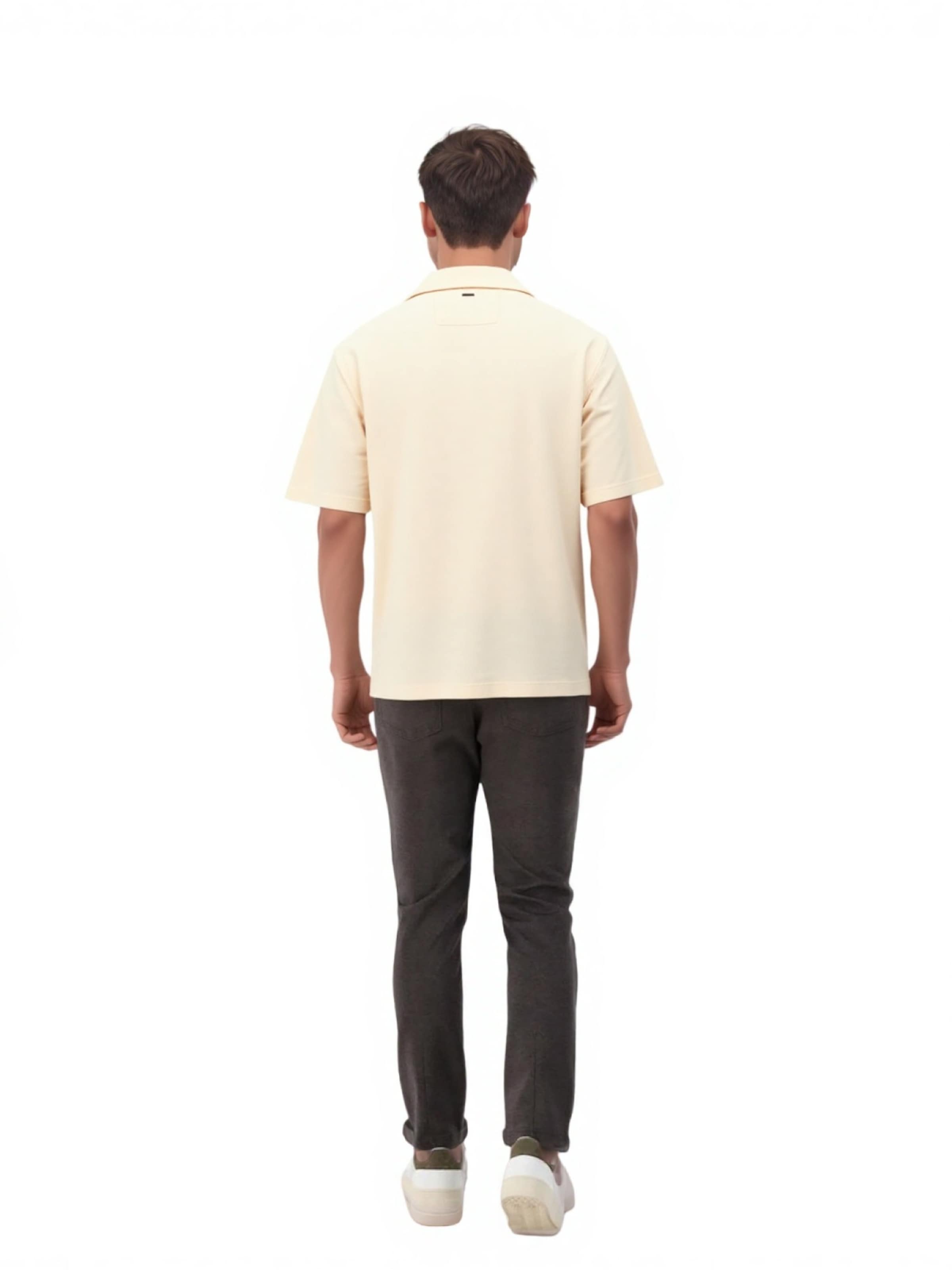 Coupe regular Chemise 'Knitted Bowling' GUESS en jaune