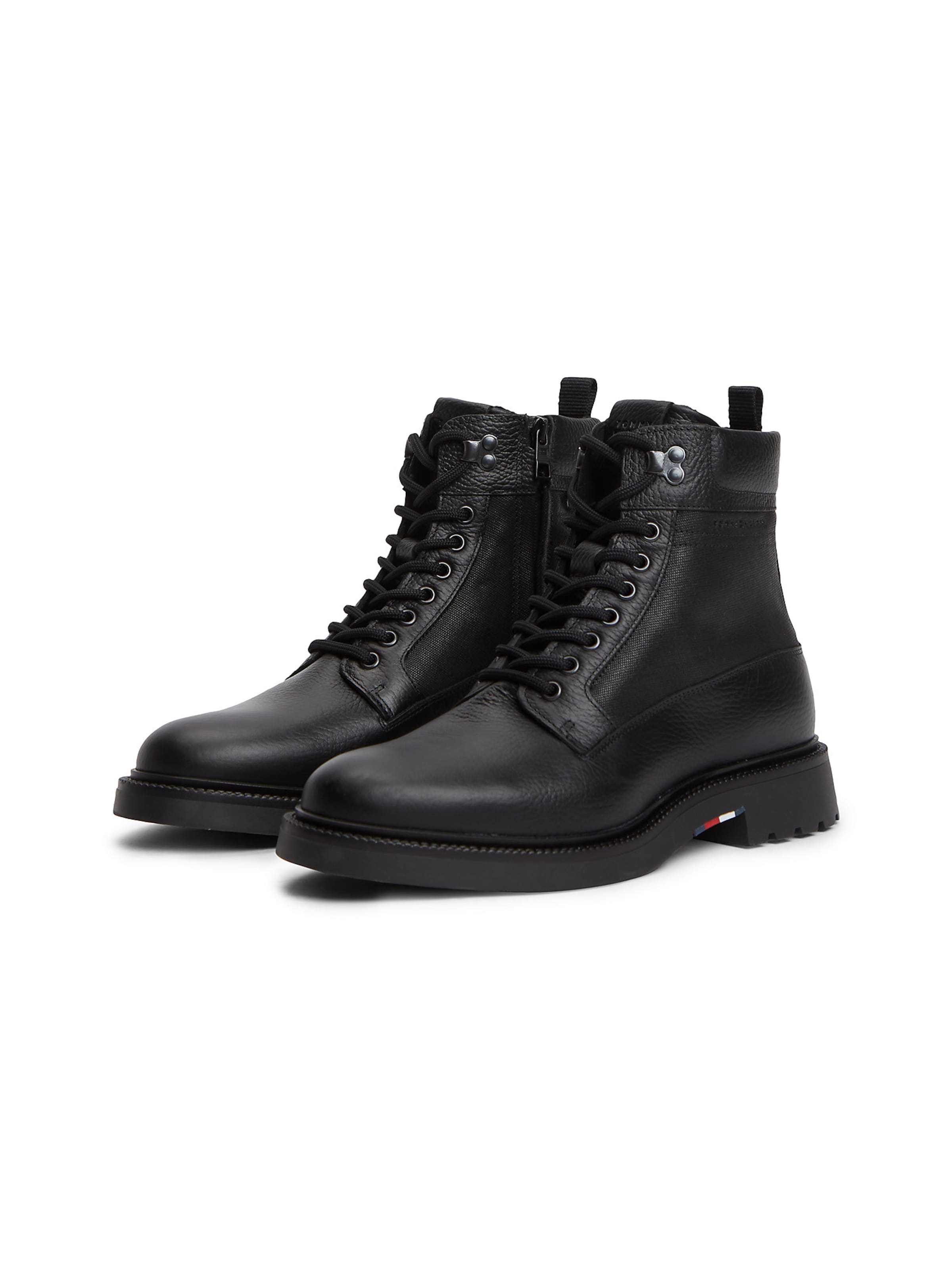TOMMY HILFIGER Schnürboots in Schwarz