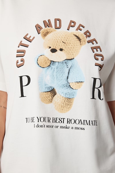 Maglietta Happiness İstanbul di colore blu chiaro / marrone / cappuccino / nero / bianco naturale, Visualizzazione prodotti