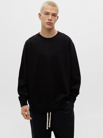 Pull&Bear Sweatshirt in Zwart: voorkant