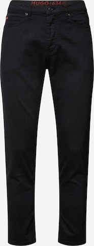 HUGO Red - Tapered Calças de ganga em preto: frente