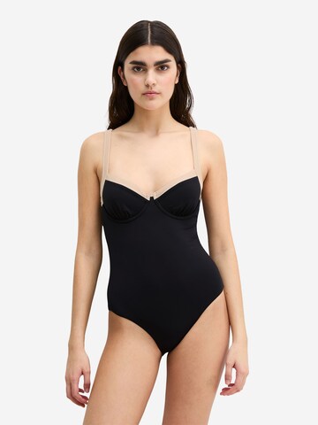 Bustier Maillot de bain ' Contrast Binding ' Marc O'Polo en noir : devant