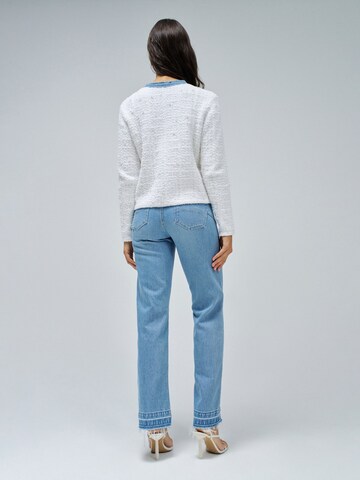 Salsa Jeans Strickjacken 'Perlen' in Weiß