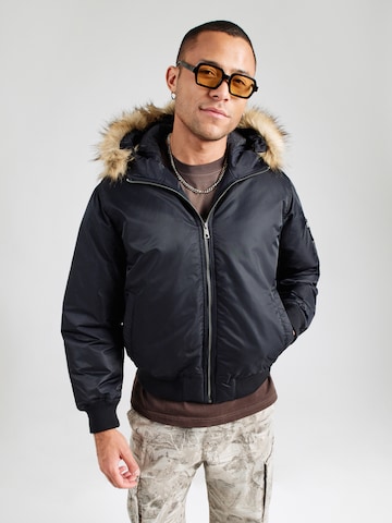 HOLLISTER Zimná bunda - Čierna: predná strana