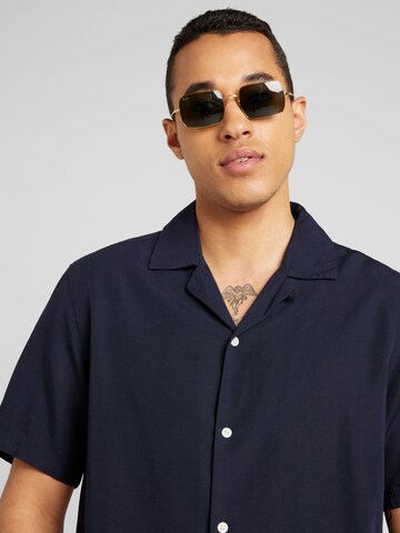 anerkjendt Comfort fit Button Up Shirt 'KURT' in Blue