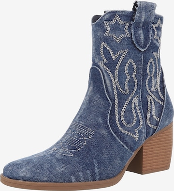 Ital-Design Cowboy Boots 'Western- & Bikerboots' in Blue: front