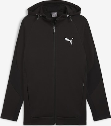 PUMA Athletic Zip-Up Hoodie 'Evostripe' in Black: front