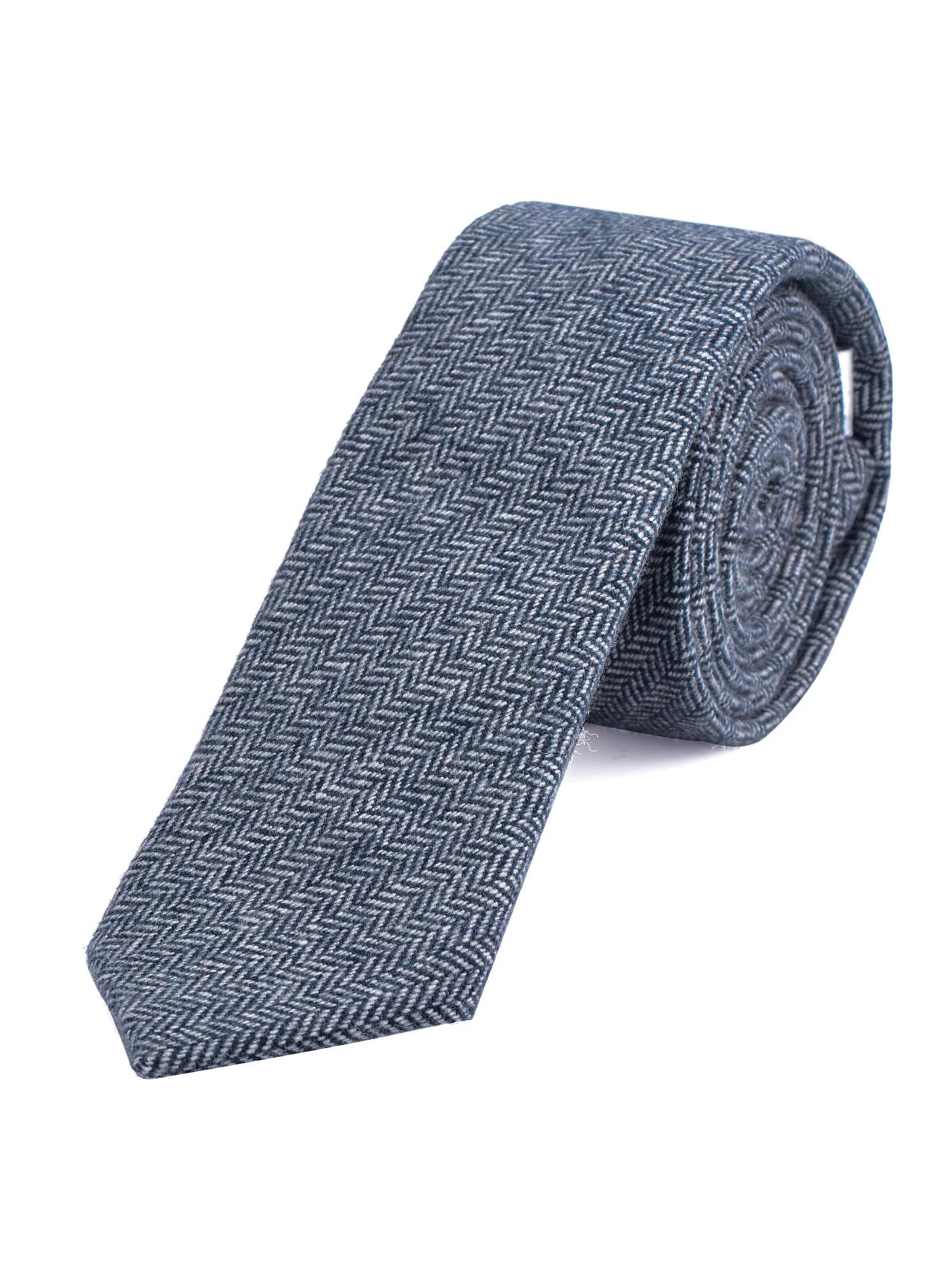 DonDon Krawatte 'DonDon Herren Krawatte 6 cm Baumwolle dunkelblau-creme kariert'‌‌‌‌‌‌‌ in One Size in blaumeliert, Produktansicht