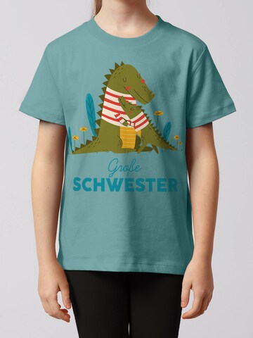 T-Shirt 'Krokodil Große Schwester' watabout.kids en vert
