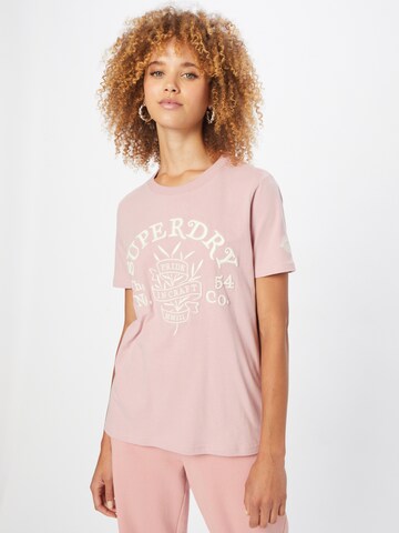 Superdry T-Shirt 'Pride In Craft' in Pink: Vorderseite
