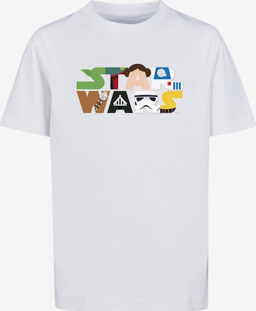 T-Shirt 'Star Wars Character' F4NT4STIC en blanc : devant
