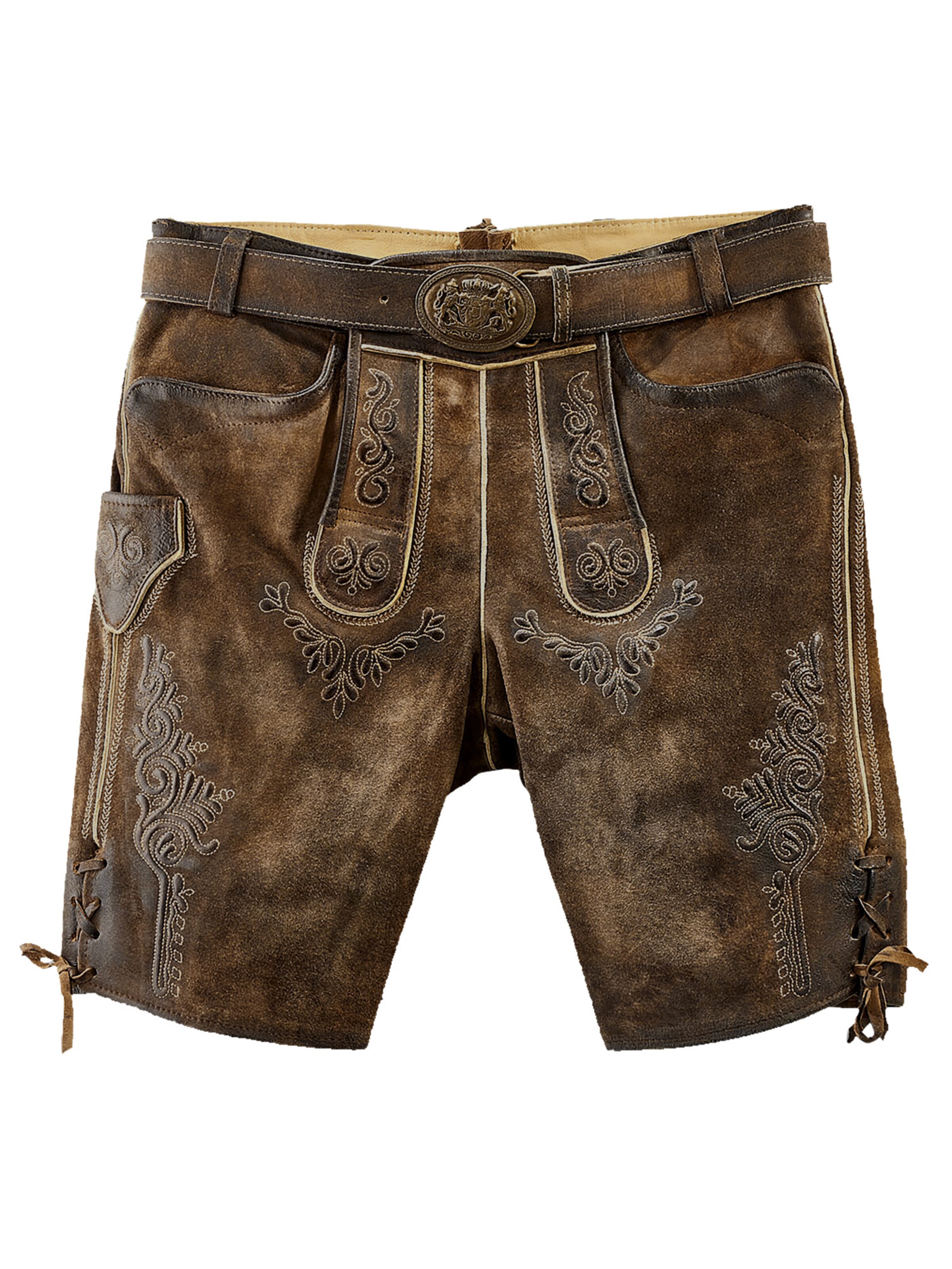 Country Maddox Regular Trachtenshorts 'Herbert' in Braun: Vorderseite