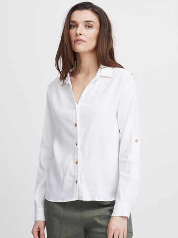 PULZ Jeans Blouse in White: front