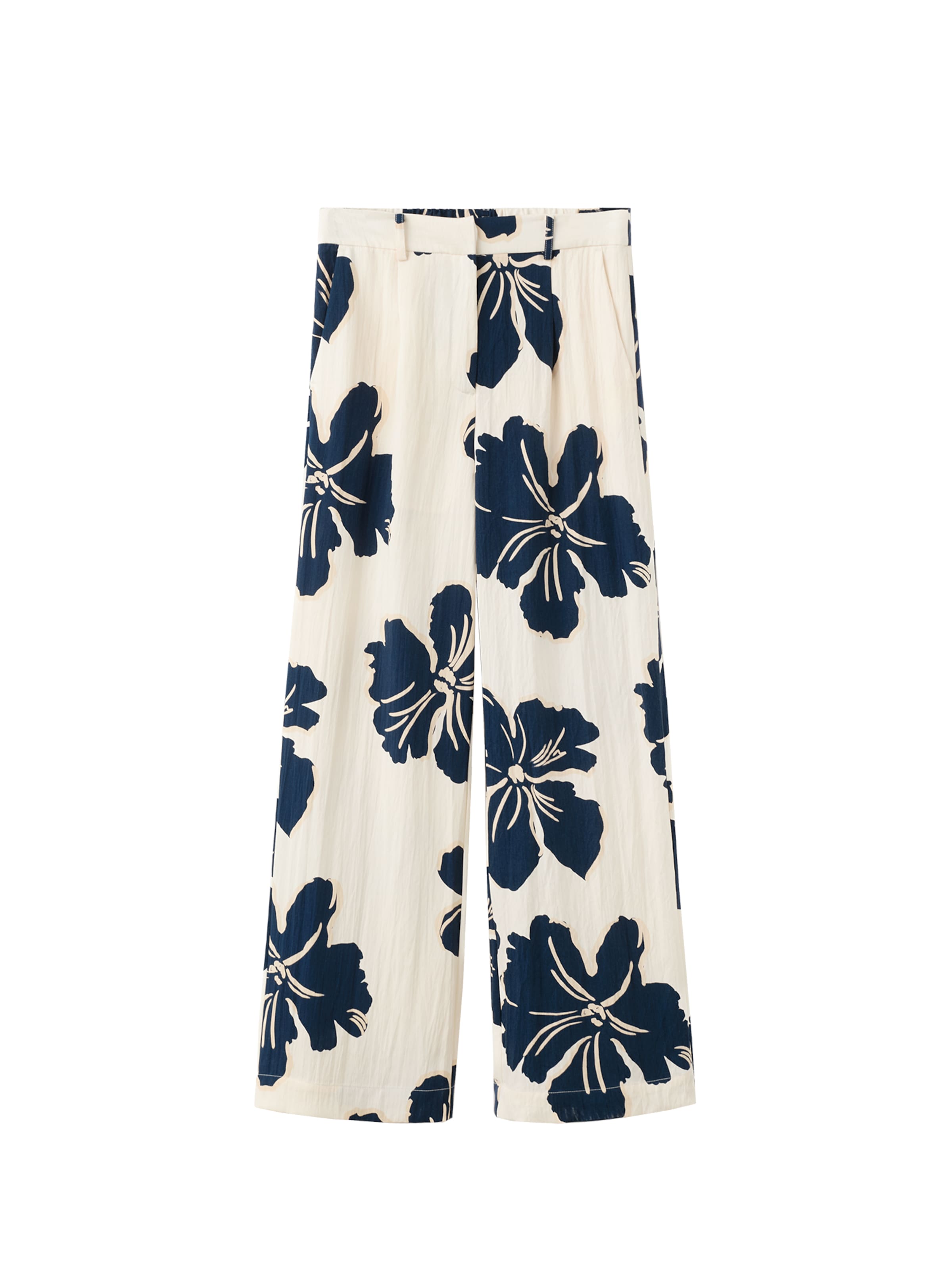 Wide leg Pantaloni con pieghe 'Dotter' di MANGO in bianco: frontale