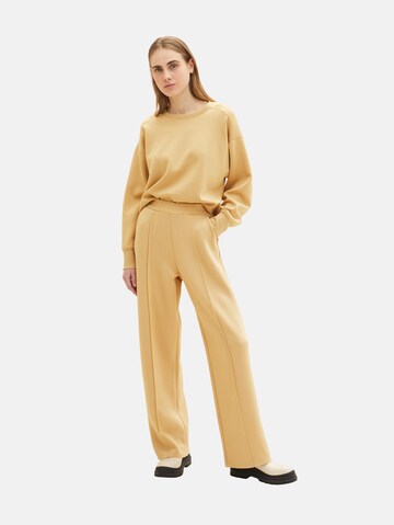 TOM TAILOR DENIM Loose fit Trousers with creases in Brown
