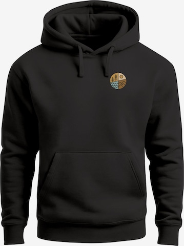 Neverless Sweatshirt 'Outdoor Badge' in Black: front