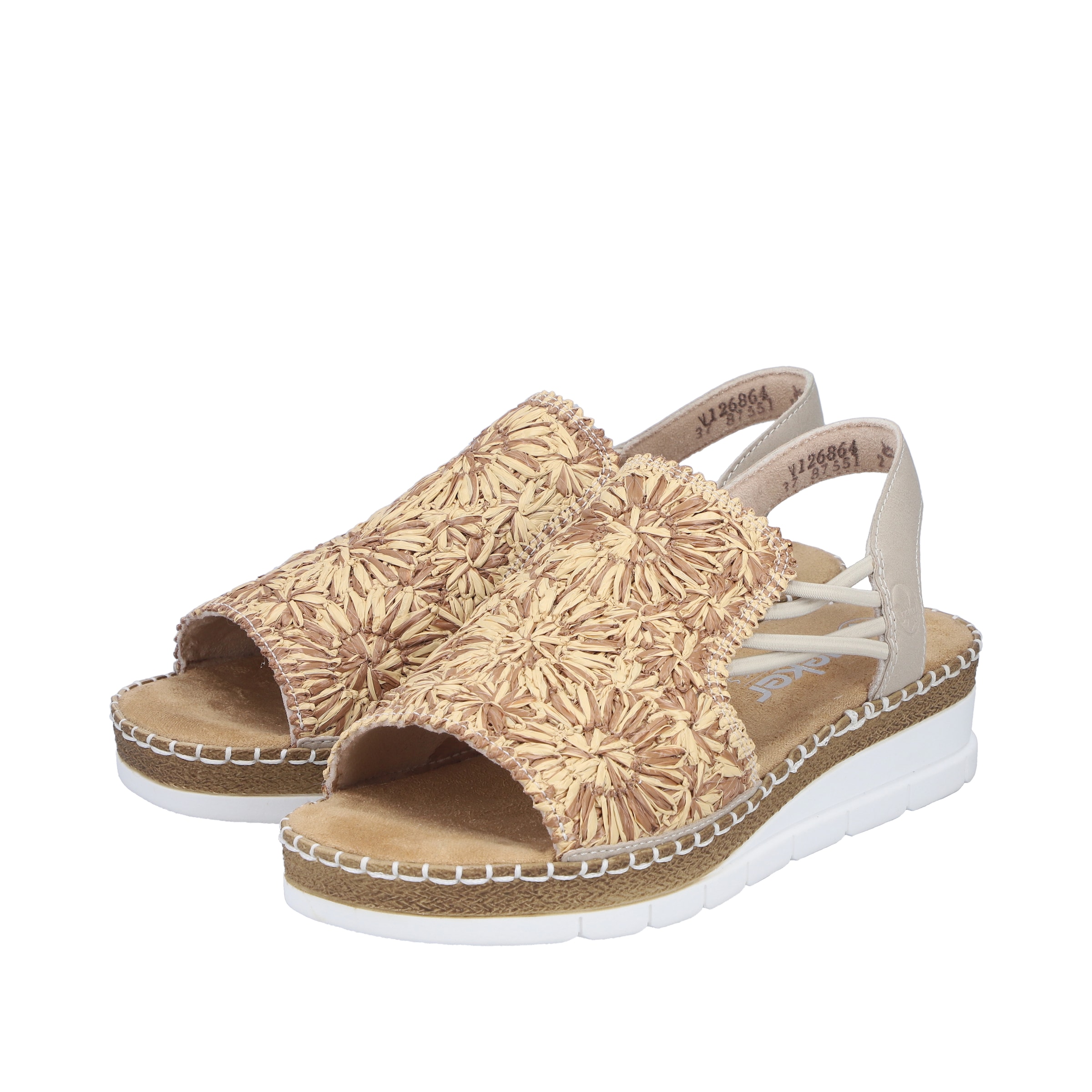 Sandales à lanières 'V1268' Rieker en beige