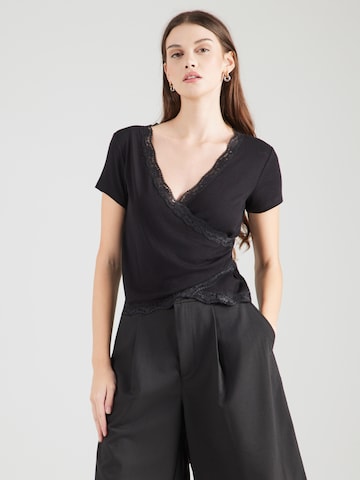 Tricou 'Cara' de la ABOUT YOU pe negru: față