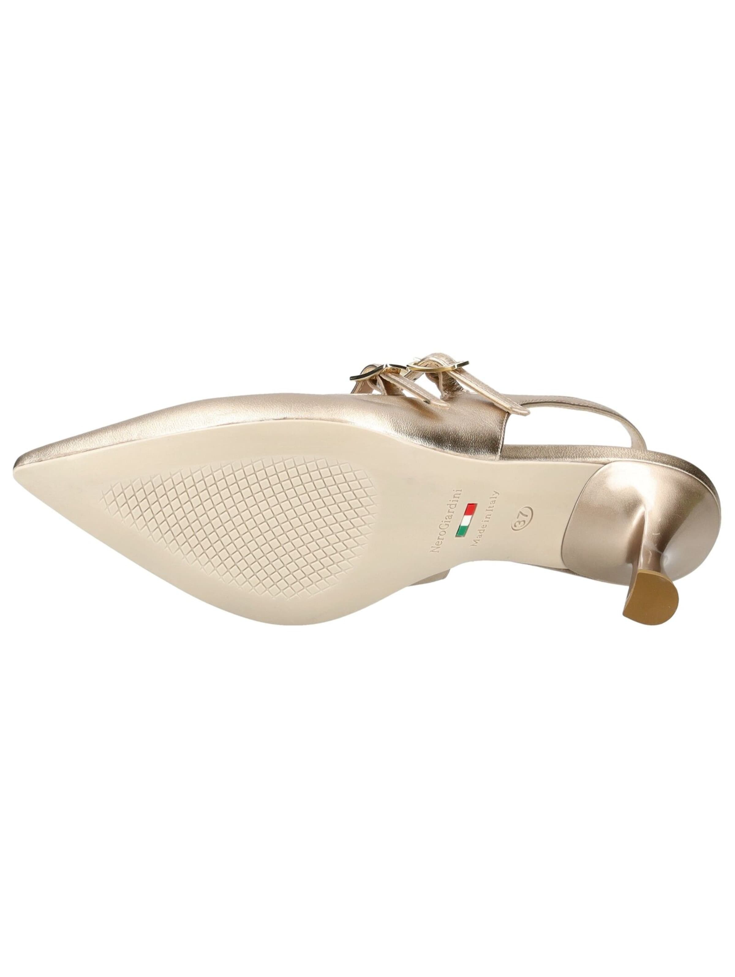 Décolleté sling di Nero Giardini in oro