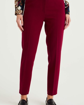 WE Fashion Slimfit Pantalon in Rood