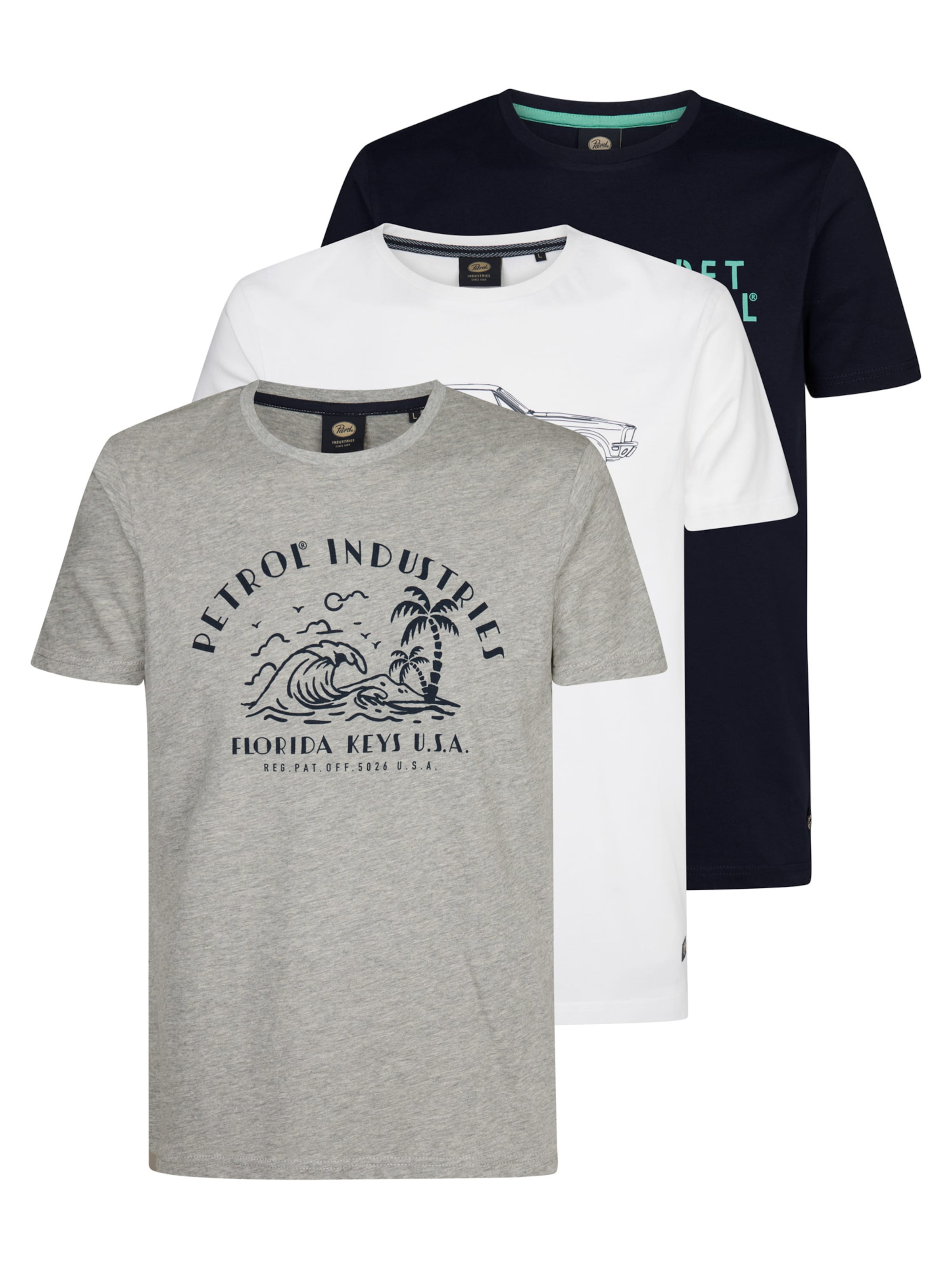 T-Shirt Petrol Industries en mélange de couleurs : devant