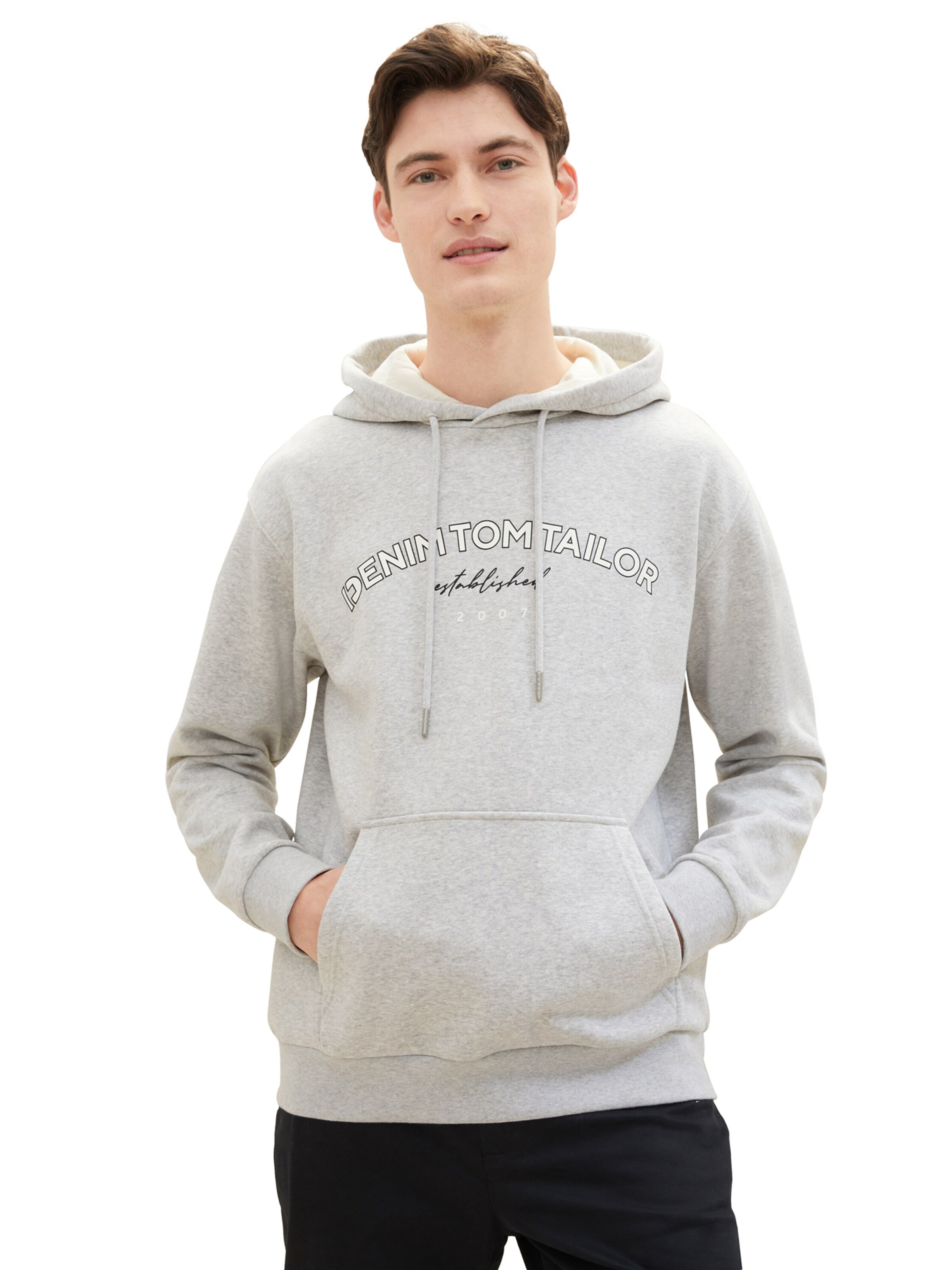 TOM TAILOR DENIM Sweatshirt in Grijs: voorkant