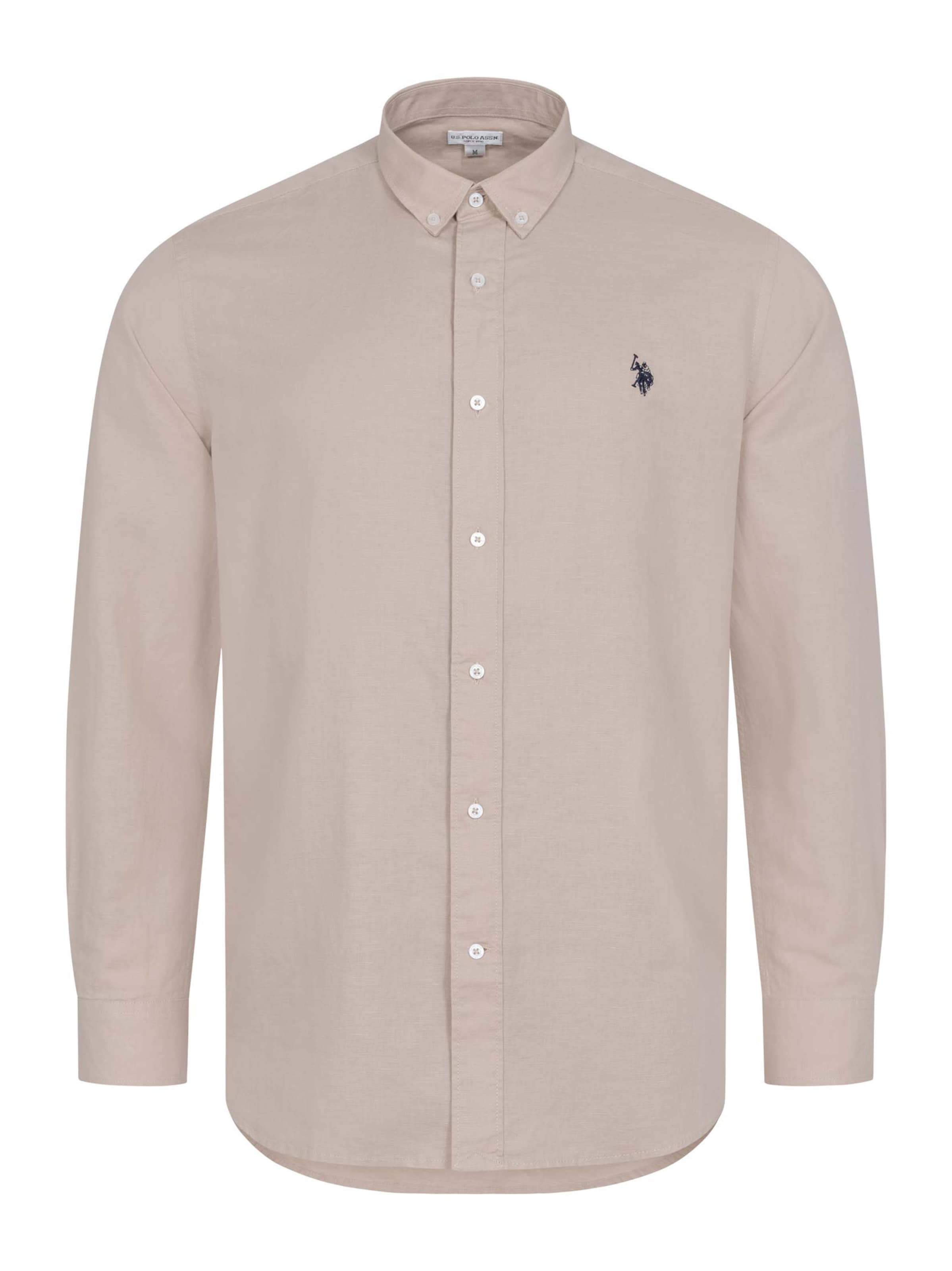 U.S. POLO ASSN. Regular fit Button Up Shirt in Beige: front