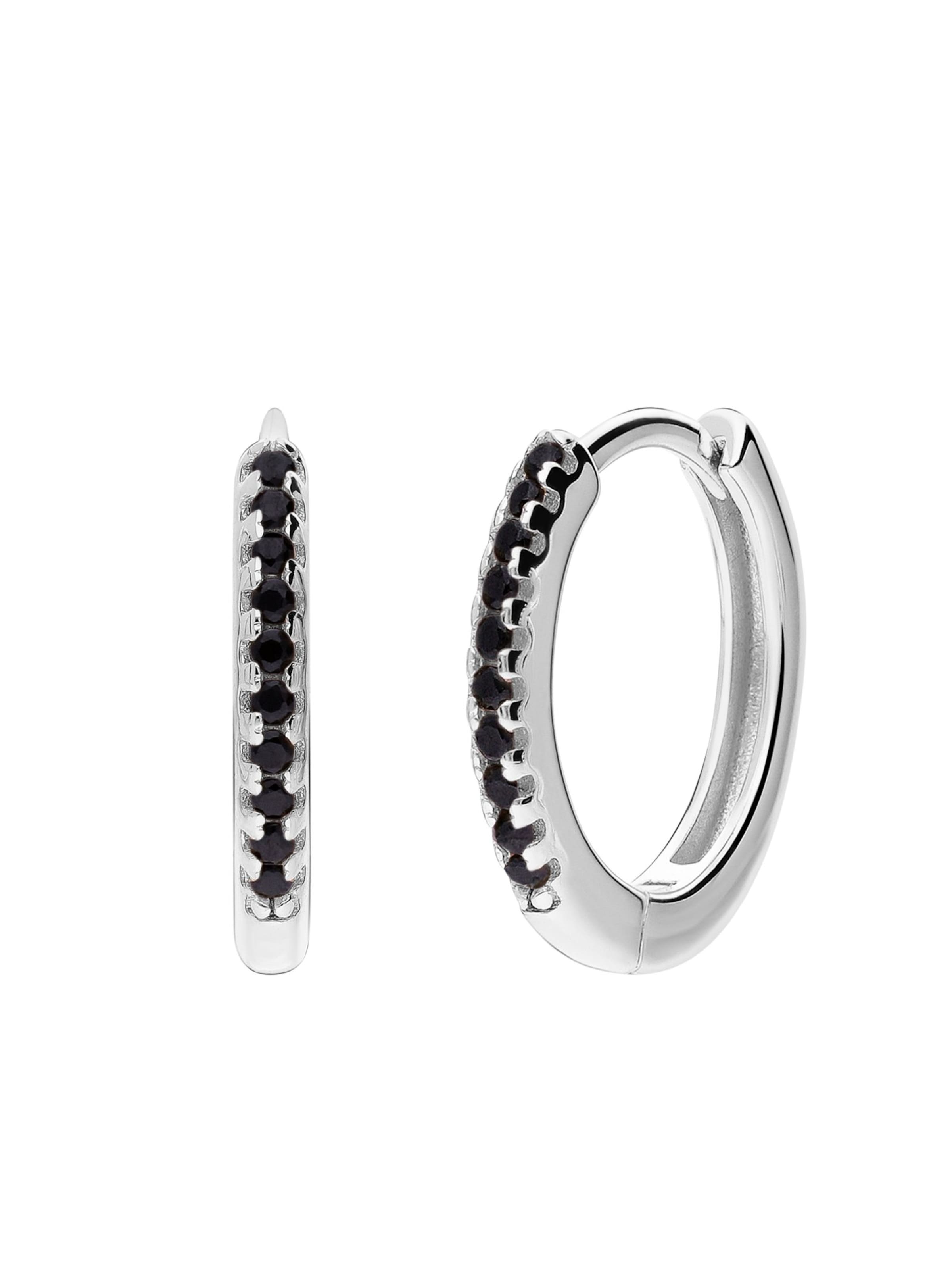 Lucardi Ohrringe 'Modernes Basic' in Silber: Vorderseite