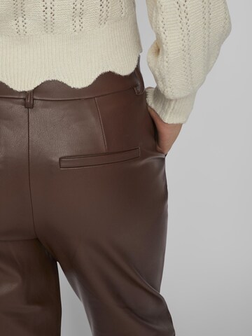 VILA Regular Pleat-Front Pants in Brown