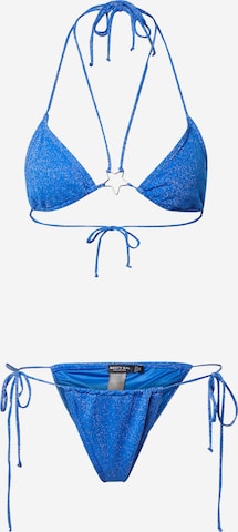 Nasty Gal Triangel Bikini in Blauw: voorkant