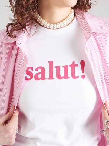 Tricou 'ONLMIA' de la ONLY pe alb