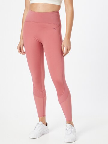 PUMA Skinny Sports trousers 'Studio' in Pink: front