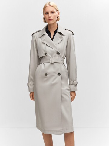 MANGO Between-Seasons Coat in Grey: front