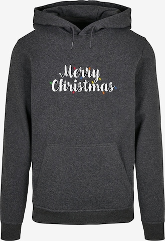 Merchcode Sweatshirt 'Merry Christmas Lights' in Grey: front