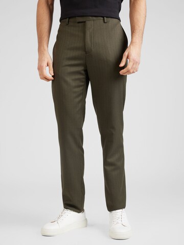 TOPMAN Slimfit Chino hlače | zelena barva: sprednja stran