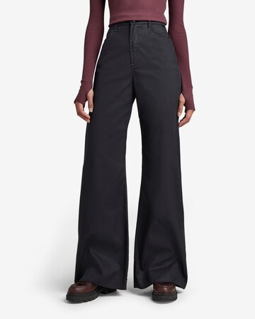 G-Star RAW Wide leg Pants in Black: front