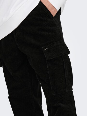 regular Pantaloni cargo 'Dew' di Only & Sons in nero