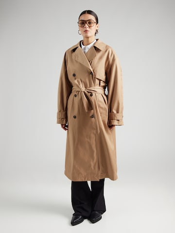 Palton de primăvară-toamnă 'CLASSIC' de la Calvin Klein pe maro: față