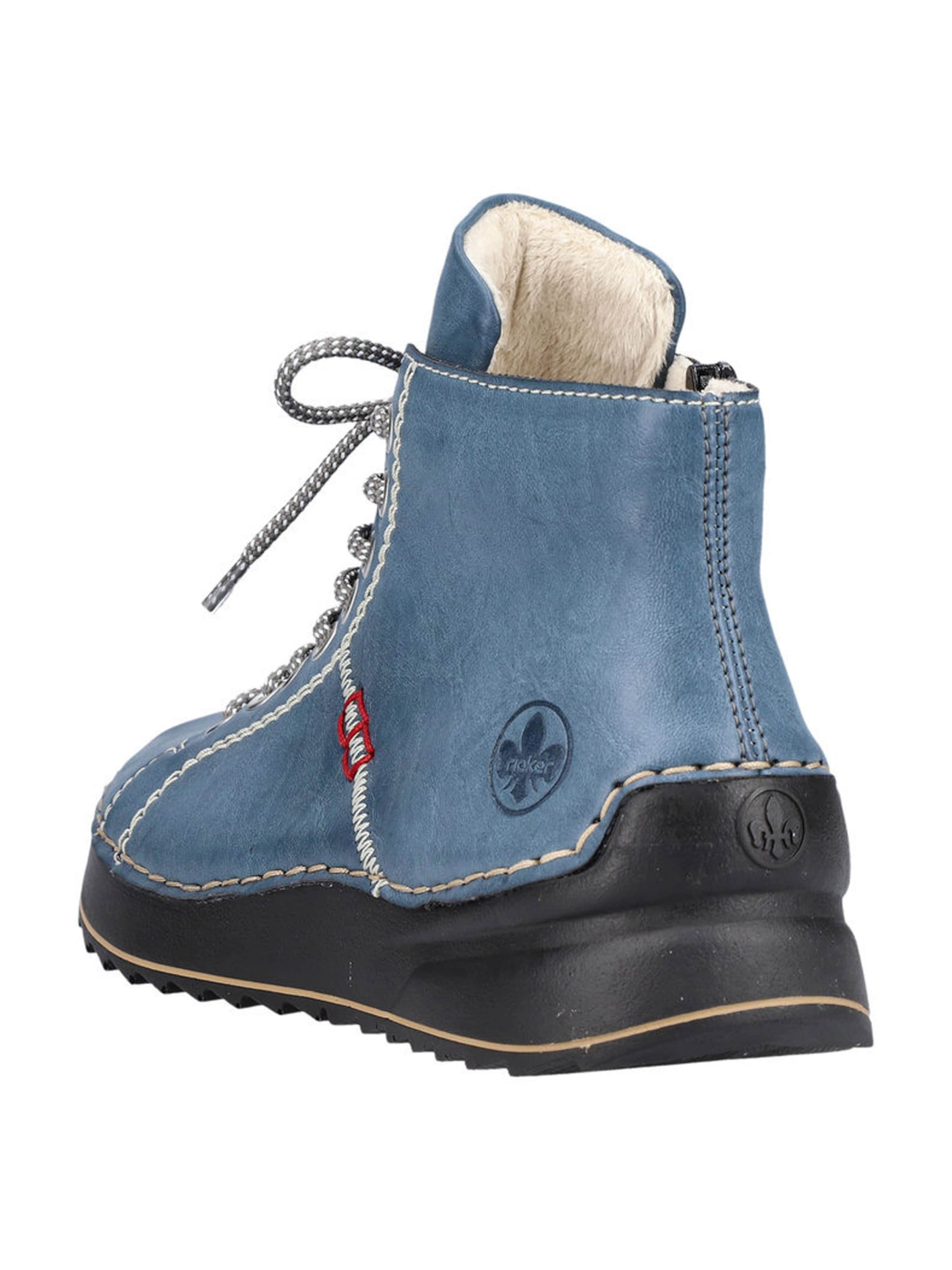 Rieker Ниски ботуши с връзки в синьо