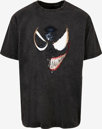ABSOLUTE CULT Shirt 'Marvel - Venom Split Face' in Black: front