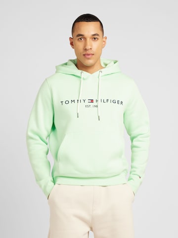 TOMMY HILFIGER Regular fit Sweatshirt i grön: framsida