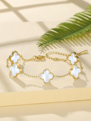 Pure Schmuck Bracelet 'Clover Perlmutt' in Gold