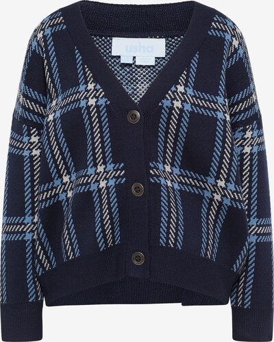 usha BLUE LABEL Knit cardigan in Blue / Dark blue / White, Item view
