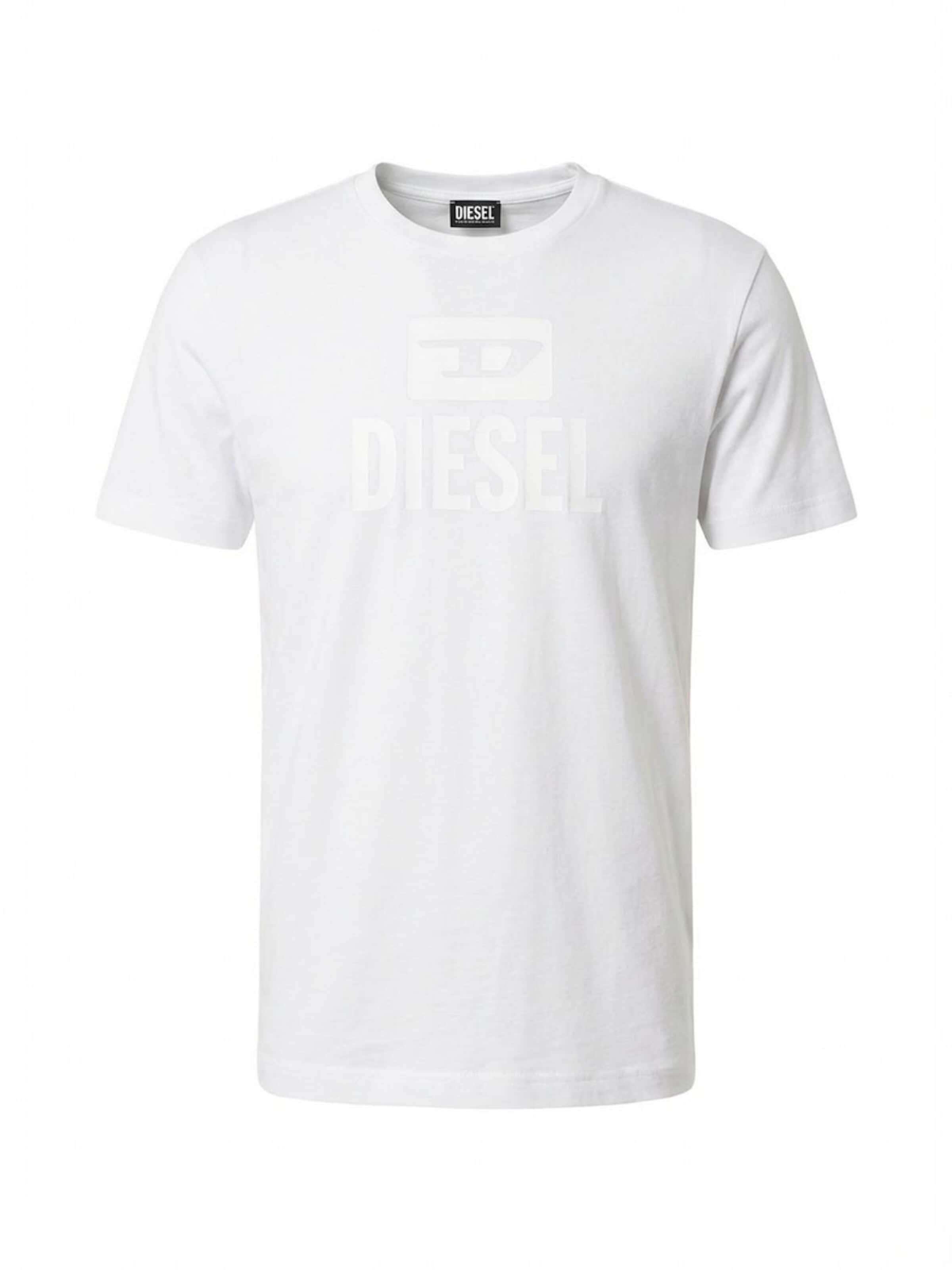 DIESEL - Camisa 'T-Diego Tone On Tone' em branco: frente
