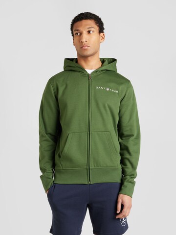 GANT Sweat jacket in Green: front